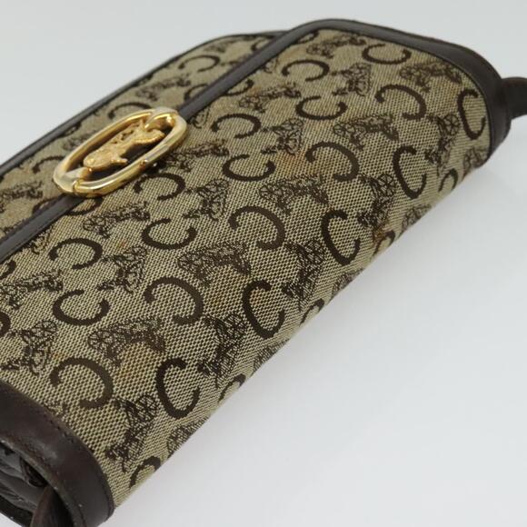 CELINE C Sulky Shoulder Bag Canvas Brown Gold - Picture 6 of 13